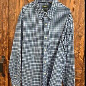 Orvis Men's Blue Checkered Shirt